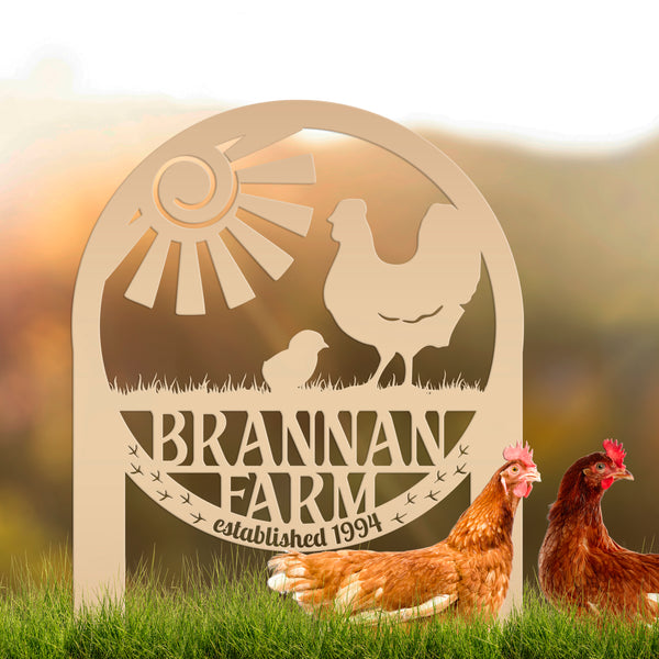 Chicken Coop Yard Sign - Unique Metal Garden Decor - Personalized Chicken Farm Sign - Rustic Farmhouse Lawn Ornament - Housewarming Gift