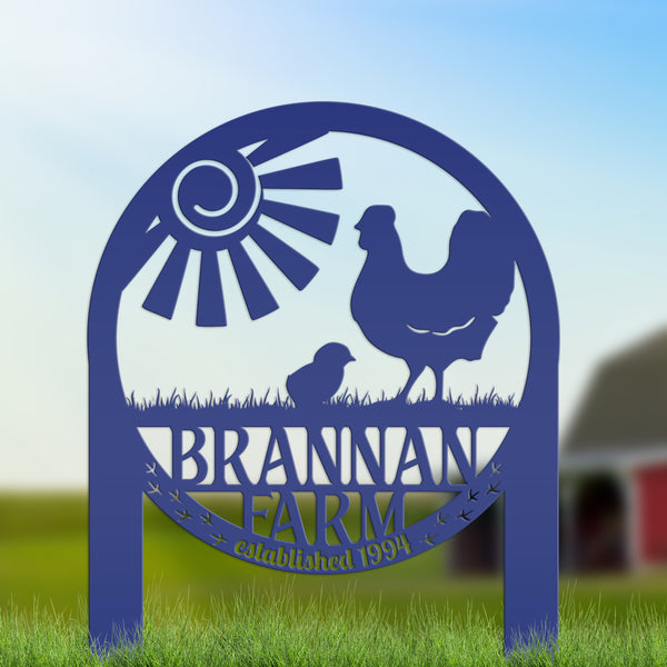 Chicken Coop Yard Sign - Unique Metal Garden Decor - Personalized Chicken Farm Sign - Rustic Farmhouse Lawn Ornament - Housewarming Gift