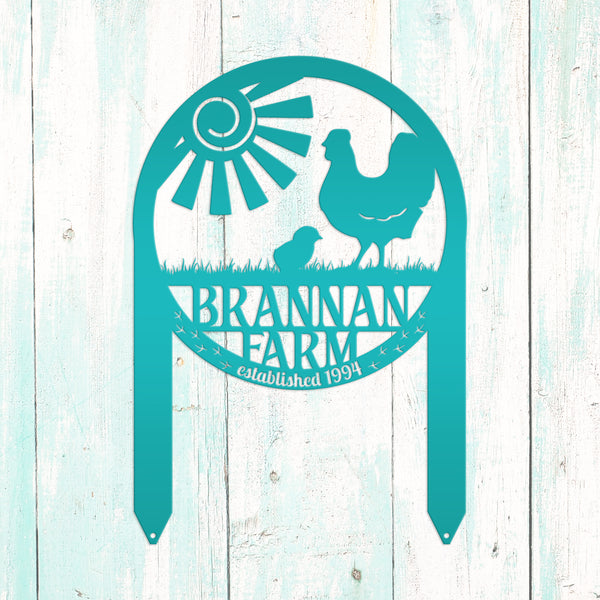 Chicken Coop Yard Sign - Unique Metal Garden Decor - Personalized Chicken Farm Sign - Rustic Farmhouse Lawn Ornament - Housewarming Gift
