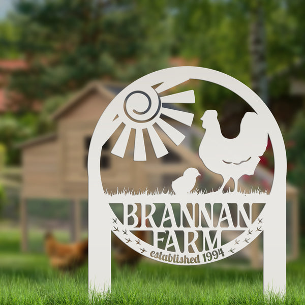Chicken Coop Yard Sign - Unique Metal Garden Decor - Personalized Chicken Farm Sign - Rustic Farmhouse Lawn Ornament - Housewarming Gift