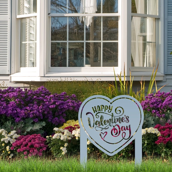 Outdoor Metal Valentine's Yard Stake - Outdoor Valentine Decor- Valentine Lawn Ornament