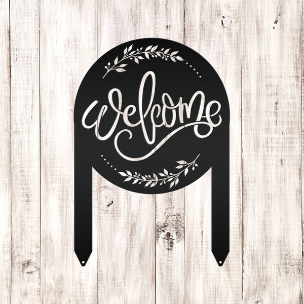Cute Welcome Sign - Laser Cut Outdoor Home Decor - Welcoming Metal Yard Stake Art - Charming Garden Decoration - Unique Realtor Closing Gift