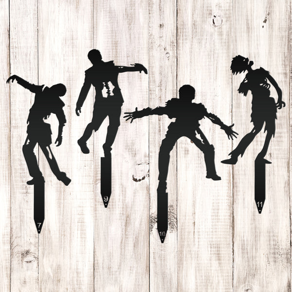Assorted Halloween Zombie Metal Yard Stakes