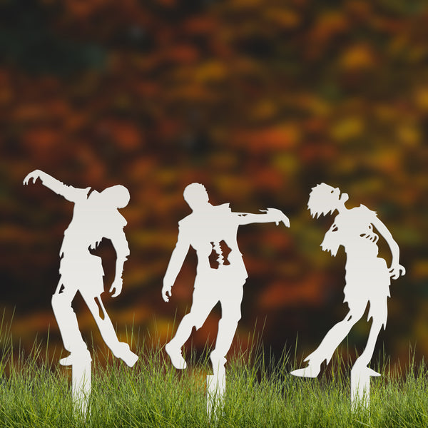 Assorted Halloween Zombie Metal Yard Stakes