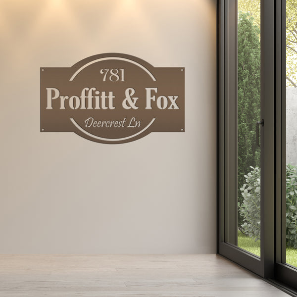 Personalized Business Name with Address Metal Sign, Custom Business Sign