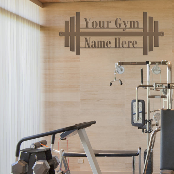 Gym Name Dumbbell Sign-Custom Home Gym Sign-Weight Room Wall Decor-Wall Art