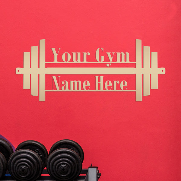 Gym Name Dumbbell Sign-Custom Home Gym Sign-Weight Room Wall Decor-Wall Art