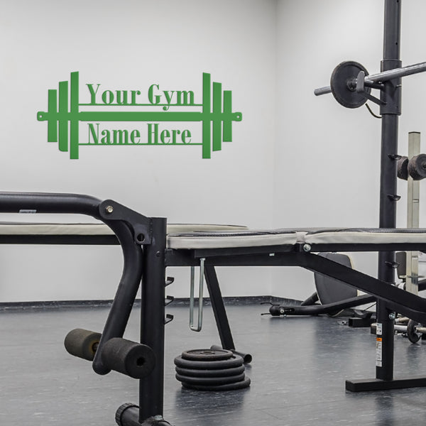Gym Name Dumbbell Sign-Custom Home Gym Sign-Weight Room Wall Decor-Wall Art