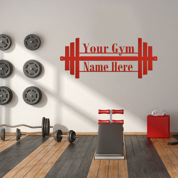 Gym Name Dumbbell Sign-Custom Home Gym Sign-Weight Room Wall Decor-Wall Art