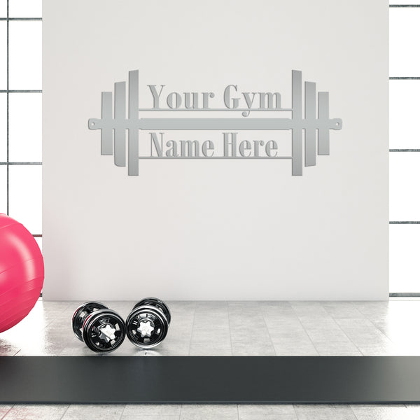Gym Name Dumbbell Sign-Custom Home Gym Sign-Weight Room Wall Decor-Wall Art