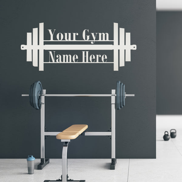 Gym Name Dumbbell Sign-Custom Home Gym Sign-Weight Room Wall Decor-Wall Art