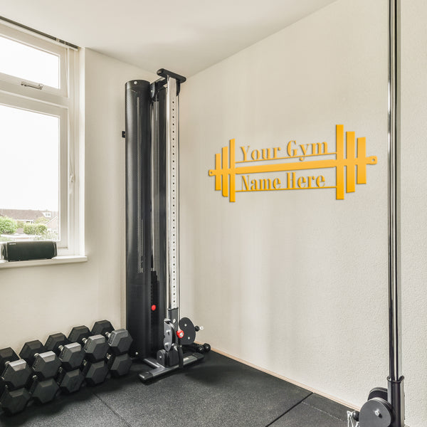 Gym Name Dumbbell Sign-Custom Home Gym Sign-Weight Room Wall Decor-Wall Art