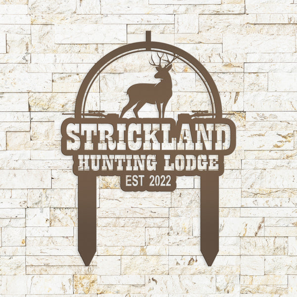Personalized Deer Lodge Yard Stake - Make Your Own Wording