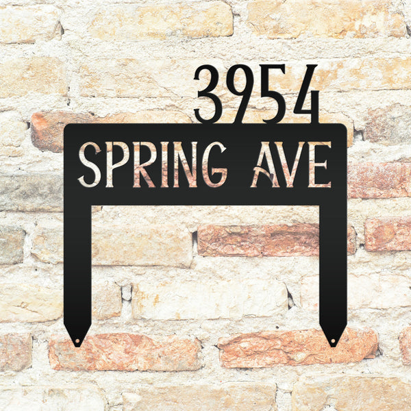 Simple  Address Yard Stake Metal Sign - Heavy Duty Powder Coated for Outdoors