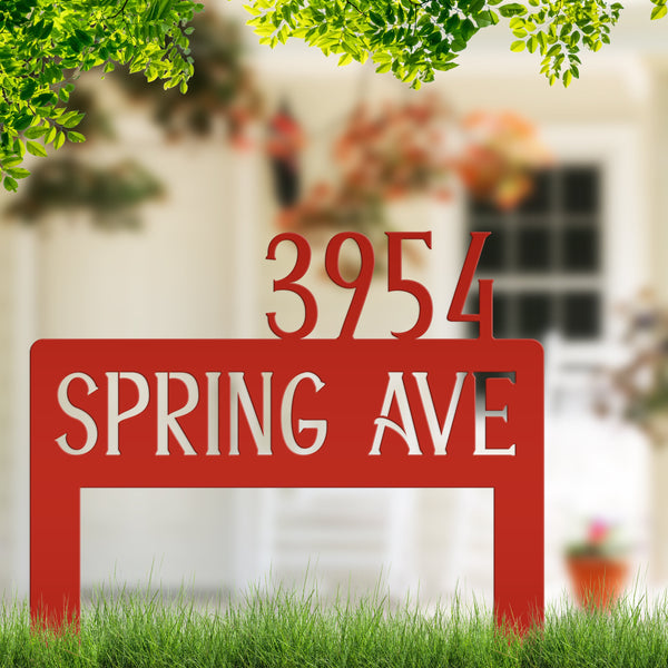 Simple  Address Yard Stake Metal Sign - Heavy Duty Powder Coated for Outdoors