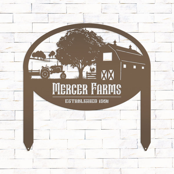 Outdoor Farm Sign Metal Yard Stake, Custom Last Name Family Sign, Rustic Cattle Ranch Business Sign, Unique Gift Idea for Christmas, Address